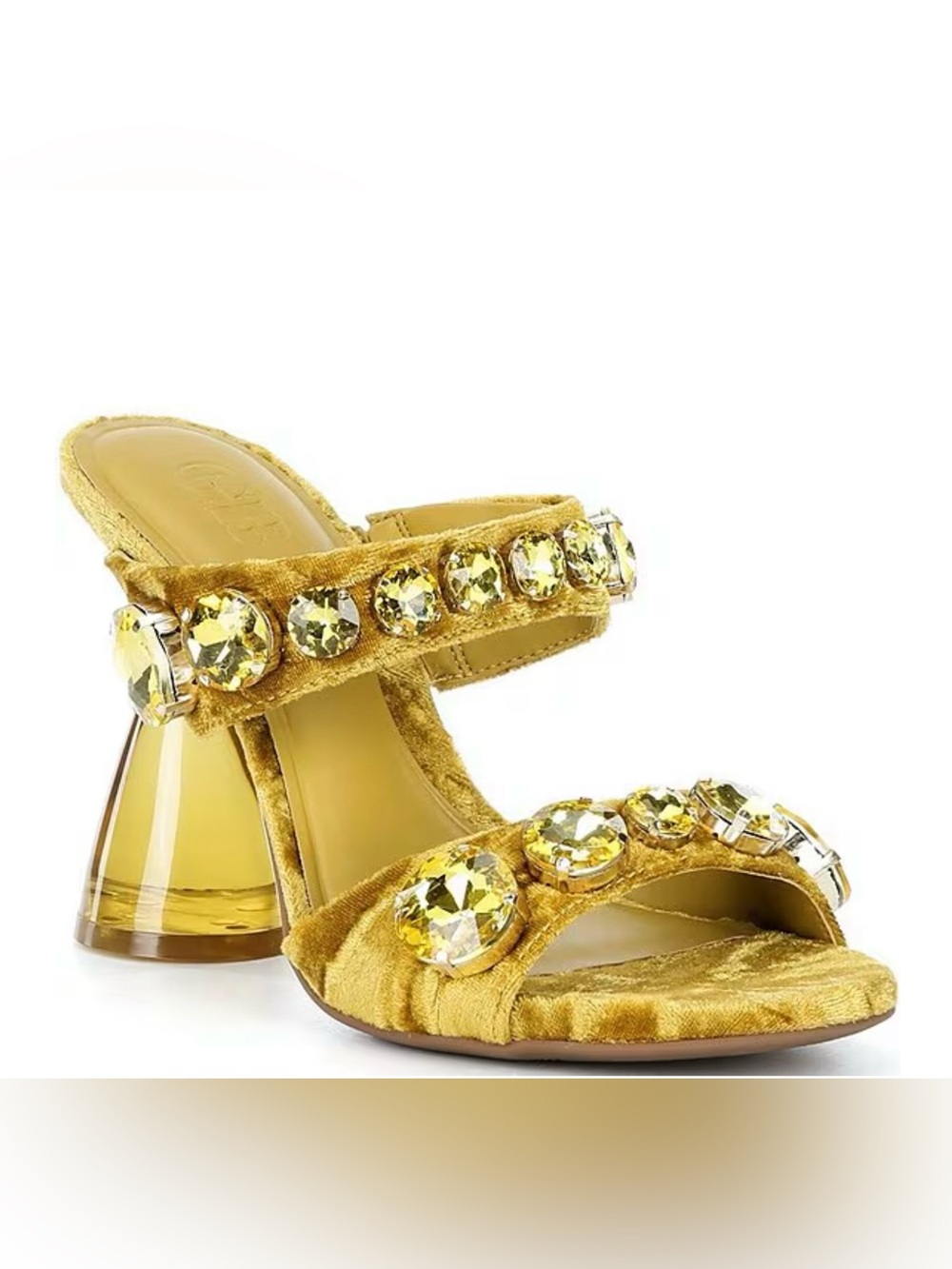 Gianni Bini News-Flash Velvet Jewel Ornament Dress Slide Sandals